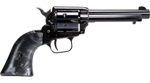 Heritage Mfg RR22B4BP Rough Rider  22 LR 6 Shot, 4.75" Black Oxide Steel Barrel, Black Oxide Zinc Alloy Frame, Black Oxide Cylinder, Black Pearl Grip, Manual Safety, Exposed Hammer