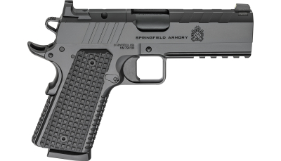 Springfield Armory PX9228LAOS 1911 Emissary 45 ACP 8+1 4.25" Stainless Steel Barrel Optic Ready Black Carbon Steel Slide VZ Grips Thin-Line G10 Grip