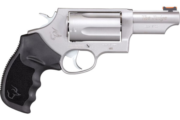 Taurus 2441039T Judge  Compact Frame 45 Colt (LC)/410 Bore 5rd 3" Matte Stainless Stainless Steel Barrel, Cylinder & Frame, Black Finger Groove Grip, Exposed Hammer