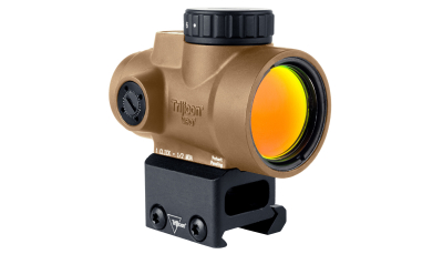 Trijicon 2200327 MRO SD Coyote Tan 1x25mm 2 MOA Red Dot Reticle Full Co-Witness Mount