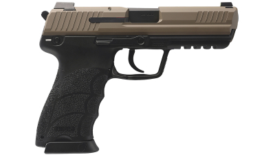 HK 81001208 HK45 V1 45 ACP 10+1 4.46" Black Polygonal Rifled Barrel, Flat Dark Earth Cerakote Serrated Steel Slide, Flat Dark Earth Polymer Frame w/Picatinny Rail, Ambidextrous