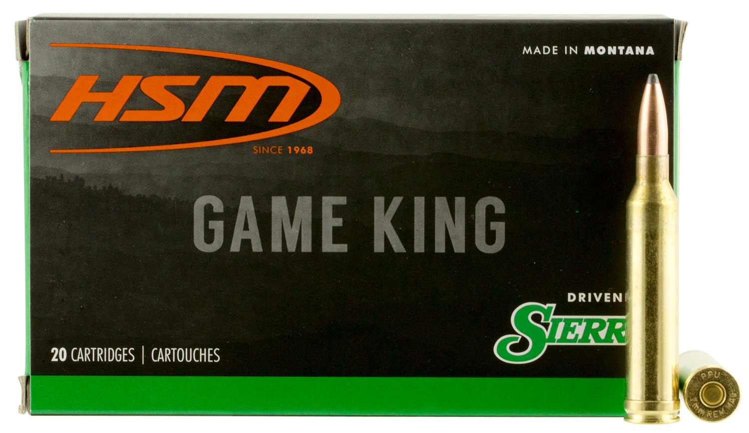 HSM 7MMMAG6N Game King 7mm Rem Mag 160 gr Sierra GameKing Spitzer Boat Tail 20 Per Box/ 20 Case