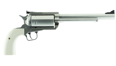 Magnum Research BFR45707B BFR Long Cylinder Extra Large 45-70 Gov 5 Shot 7.50" Brushed Stainless Steel Barrel, Cylinder & Frame, Bisley White Laminate Grip, Exposed Hammer