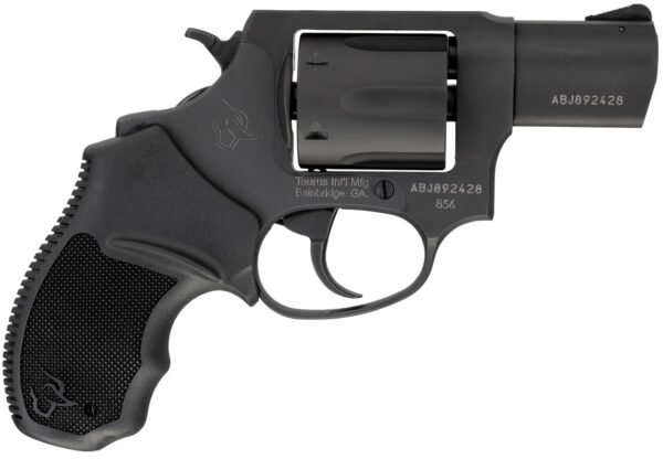 Taurus 285621 856 *CA Compliant Small Frame 38 Special 6rd 2" Matte Black Carbon Steel Barrel, Cylinder & Frame, Black Finger Groove Rubber Grip, Transfer Bar Safety