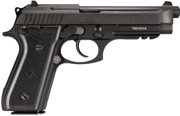 Taurus 192015117 92  Full Size Frame 9mm Luger 17+1 5" Matte Black Stainless Steel Barrel, Serrated Steel Slide, Black Anodized Aluminum Frame w/Picatinny Rail, Black Rubber Grip, Right Hand