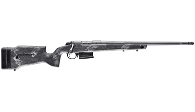 Bergara Rifles B14S752 B-14 Crest 6.5 Creedmoor 3+1 20" Fluted/Threaded, Sniper Gray Cerakote Barrel/Rec, Monte Carlo Carbon Fiber Stock with Black & Gray Splatter, Omni Muzzle Brake