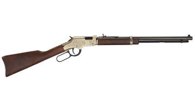 Henry H004D4 Golden Boy Deluxe 4th Edition 22 Short, 22 Long or 22 LR, 16 LR/21 Short Capacity, 20" Blued Octagon Barrel, Engraved Brasslite Rec, American Walnut Stock, Ad. Buckhorn Sights