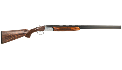 Fausti Usa, Inc 15402 Caledon  410 Gauge 3" 2rd 28" Blued Barrel, Engraved Stainless Rec, Wood Laser Grain Stock, Metallic Bead Sight