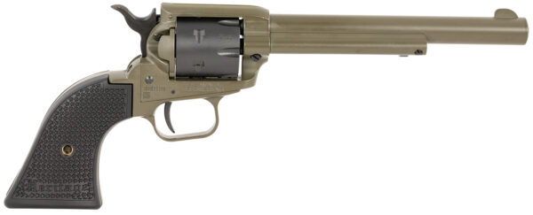 Heritage Mfg RR22T6 Rough Rider  22 LR 6 Shot 5.50" OD Green Cerakote Barrel, OD Green Cerakote w/Black Accents Frame, Black Cerakote Cylinder, Black Star Polymer Grips
