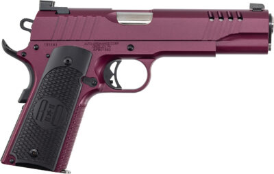 Auto-Ordnance 1911TCAC9 1911  45 ACP 7+1 5" Stainless Steel Barrel, Serrated Stainless Steel Slide, Black Cherry Cerakote Steel Frame w/Beavertail, Armor Black Cerakote Engraved Aluminum Grip