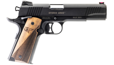 Gforce Arms GF199BW Chronicle 1911 9mm Luger 9+1 5" Stainless Steel Barrel, Black Serrated Steel Slide, Black Cerakote Aluminum Frame, Turkish Walnut Grip