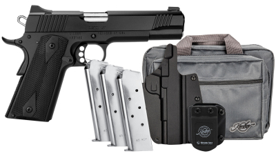 Kimber Mfg.,inc 3700812 Custom LW Club Bundle 45ACP 7+1 5" Front Serrations Stainless Slide KimPro Black F/S Rubber Grip