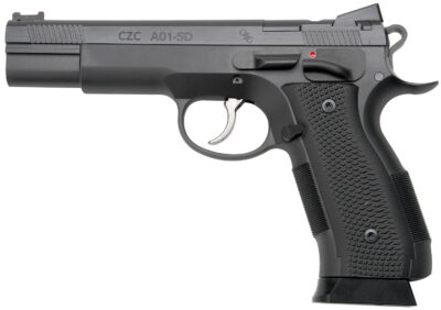 Cz Custom Shop 96333 A01-SD  9mm Luger 19+1 5" Match Grade Bull Barrel, Black Optic Cut/Serrated Steel Slide, Black Polycoat Steel Frame w/Beavertail, Black G10 Grip, Short Dustcover
