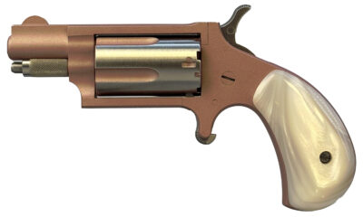 North American Arms 22MSROSE Mini-Revolver  22 WMR 5 Shot 1.13" Rose Gold Cerakote Stainless Steel Barrel & Frame, Rose Gold/Stainless Cylinder, White Pearlite Grip, Stainless Exposed Hammer,