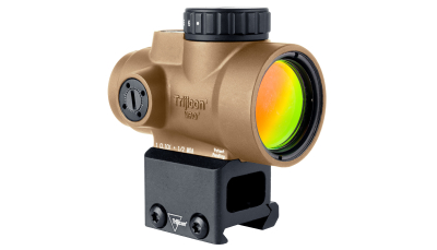 Trijicon 2200328 MRO SD Coyote Tan 1x25mm 2 MOA Red Dot Reticle Lower 1/3 Co-Witness Mount