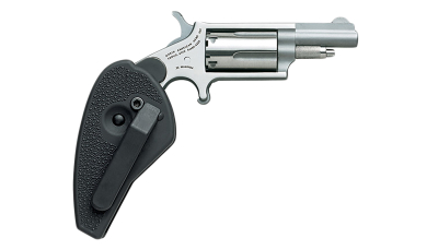 North American Arms 22MHG Mini-Revolver  22 WMR 5 Shot 1.63" Stainless Steel Barrel, Frame & Cylinder, Black Synthetic Holster Grip, Exposed Hammer