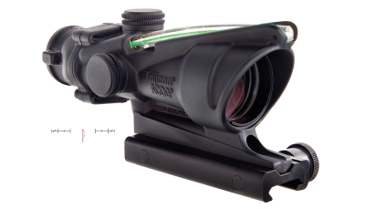 Trijicon 100229 ACOG  Black Hardcoat Anodized 4x 32mm Illuminated Green Chevron Reticle