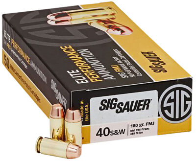 Sig Sauer E40SB250 Elite Ball  40S&W 180gr Full Metal Jacket 50 Per Box/20 Case