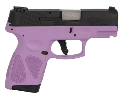 Taurus 1G2S931LP G2S  Compact Frame 9mm Luger 7+1 3.26" Matte Stainless Steel Barrel, Matte Black Serrated Alloy Steel Slide, Light Purple Polymer Frame w/Picatinny Rail & Polymer Grip, Right Hand