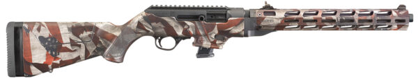 Ruger 19127 PC Carbine  9mm Luger 10+1 16.12" Fluted Barrel, American Flag Camo Aluminum Alloy Receiver, American Flag Synthetic Stock, Optics Ready