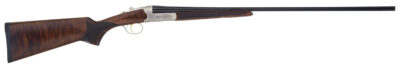 TriStar 38128 Bristol SxS Full Size 28 Gauge Break Open 2.75" 2rd 28" Blued Side By Side Barrel, Nickel Engraved w/24K Gold Inlay Steel Receiver, Fixed Oiled Turkish Walnut Stock, Right Hand