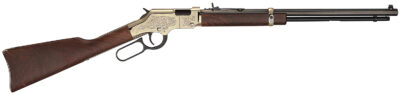 Henry H004VD4 Golden Boy Deluxe 4th Edition 17 HMR 12+1 20" Blued Octagon Barrel, Engraved Brasslite Rec, American Walnut Stock, Ad. Buckhorn Sights