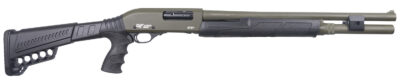 Gforce Arms GF2P12 GF2P  12 Gauge Pump 3" Chamber 7+1 20" Fixed Cylinder Bore, OD Green Barrel/Rec, Black Furniture, 5rd Shell Carrier Stock, Rubber Pistol Grip, Blade Sight, 3rd Shell Holder on Rec