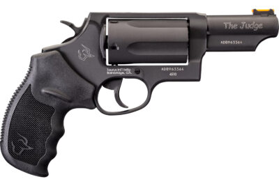 Taurus 2441031T Judge  45 Colt (LC)/410 Bore 5rd 3" Matte Black Oxide Steel Barrel, Cylinder & Frame, Black Ribber Grip, Exposed Hammer