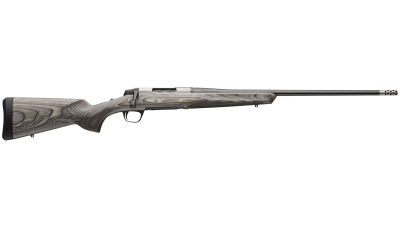 Browning 036092294 X-Bolt 2 Hunter Full Size 6.5 PRC 3+1 24" Matte Blued Threaded Sporter Barrel, Drilled & Tapped Stainless Steel Receiver, Fixed Gray Laminate Stock, Radial Muzzle Brake
