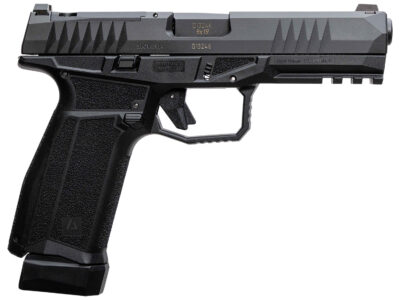 AREX 815537023893 Delta L Gen2 9mm Luger 17+1 4.50" Black Barrel, Black Nitride Optic Cut/Serrated Slide, Black Frame, Ambidextrous