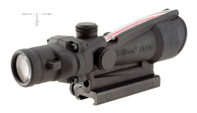 Trijicon 100154 ACOG  Black Hardcoat Anodized 3.5x35mm Illuminated Red Horseshoe .308/7.62 BDC Reticle