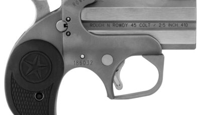Bond Arms BARW Rowdy 410/45 Colt (LC) Derringer 3" 2 Black Rubber Grip Polished Stainless Steel Frame