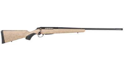 Tikka JRTXRT370 T3x Lite 7mm Rem Mag 3+1 24.30" Fluted/Threaded, Black Barrel/Rec, Black Webbed Tan Roughtech Synthetic Stock, Interchangeable Grip, Muzzle Brake
