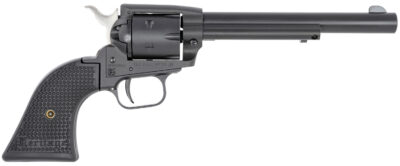 Heritage Mfg SRR22MBS6PG Rough Rider  22 LR/22 WMR 6 Shot/ 6.50" Black Satin Steel Barrel, Frame & Cylinder, Black Polymer Grip, Hammer/Thumb Safety, Exposed Hammer
