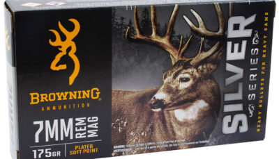 Browning Ammo B192600071 Silver 7mmRem Mag 175gr Plated Soft Point 20 Per Box/10 Case