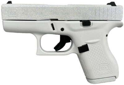 Glock UI4250204NFRST G42 Gen3 Sports South Exclusive 380 ACP 6+1 3.25" Black Steel Barrel, Frost Glitter Cerakote Serrated Steel Slide, Frost Cerakote Polymer Frame, Textured Polymer Grip, USA Made