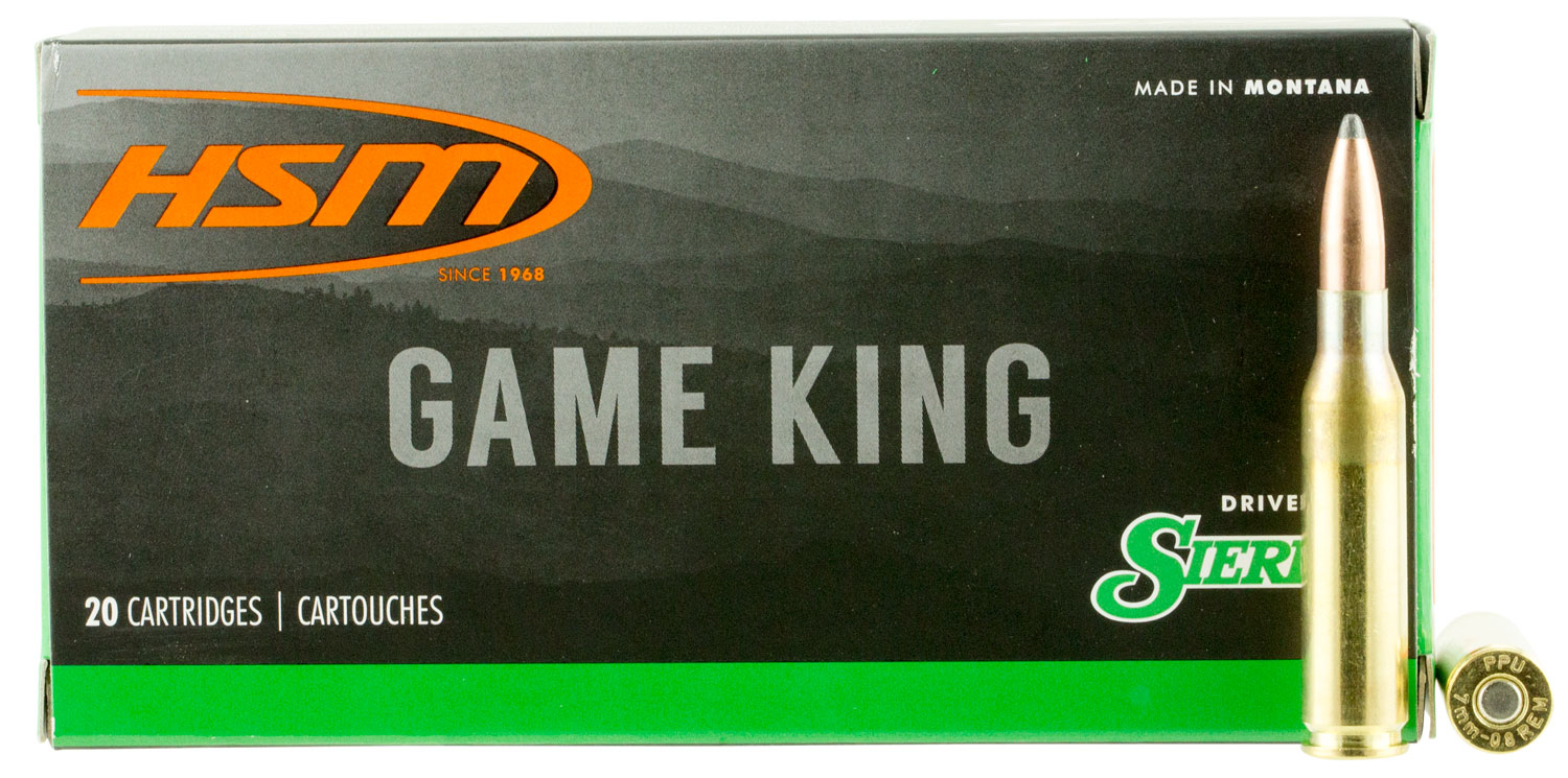 HSM 7MM087N Game King 7mm-08 Rem 140 gr Sierra GameKing Spitzer Boat Tail 20 Per Box/ 25 Case