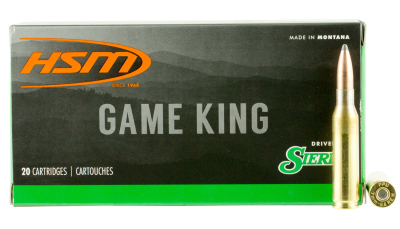 HSM 7MM088N Game King  7mm-08 Rem 150 gr Sierra GameKing Spitzer Boat Tail 20 Per Box/ 25 Case