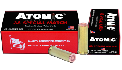 Atomic Ammunition 449 Match Precision Craft 38Special 148gr Hollow Base Wadcutter 50 Per Box/10 Case