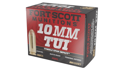 Fort Scott Munitions 10MM124SCV Tumble Upon Impact (TUI)  10mmAuto 125gr Solid Copper Spun 20 Per Box/25 Case