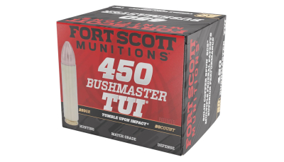 Fort Scott Munitions 450BM250SCV Tumble Upon Impact (TUI) Rifle 450Bushmaster 250gr Solid Copper Spun 20 Per Box/10 Case