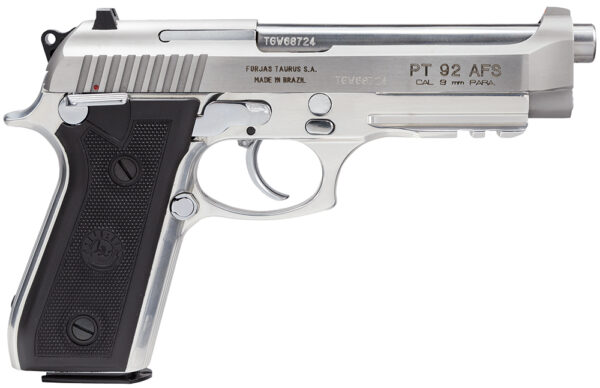 Taurus 1-920159-17 92  Serrated Frame 9mm Luger 17+1 5" Matte Stainless Steel Barrel, Matte Stainless Steel Serrated Slide, Stainless Aluminum Frame w/Picatinny Rail, Black Polymer Grip, Right Hand