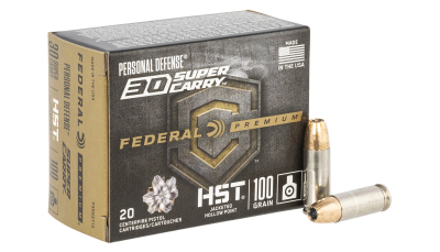 Federal P30HST1S Premium Personal Defense 30Super Carry 100gr HST Jacketed Hollow Point 20 Per Box/10 Case
