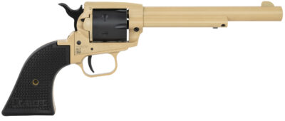 Heritage Mfg SRR22V6 Rough Rider  22 LR 6 Shot, 6.50" Sabre Sand Cerakote Steel Barrel & Frame, Black Satin Cylinder, Black Polymer Grip, Hammer/Thumb Safety, Exposed Hammer