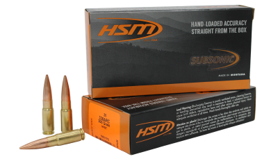 HSM 338ARC1N Subsonic  338ARC 300gr Hollow Point Boat Tail 20 Per Box/25 Case