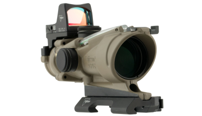 Trijicon 100554 ACOG ECOS Combo Flat Dark Earth 4x32mm Illuminated Green Crosshair .223/5.56 BDC Reticle