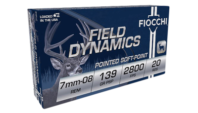 Fiocchi 7MM08B Field Dynamics  7mm-08Rem 139gr Pointed Soft Point 20 Per Box/10 Case