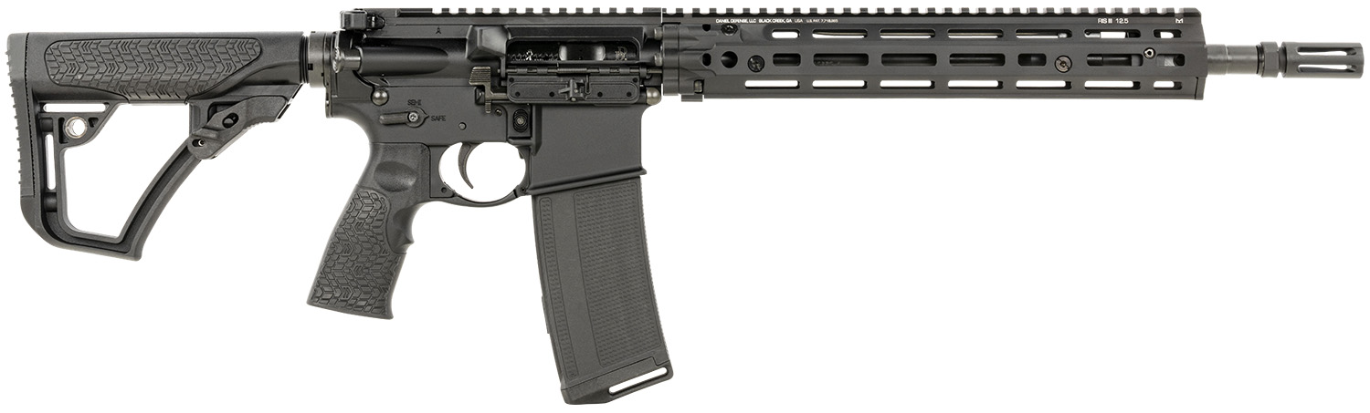 Daniel Defense 0219110613047 M4A1 RIII 5.56x45mm NATO 14.50" 30+1, Black, OEM Stock & Grip, 12.50" M-Lok Handgaurd, Ambi Controls, Pinned & Welded Flash Hider