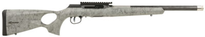 Savage Arms 47253 A Series TimberLite 22LR 10+1 18" Black Threaded Carbon Fiber/SS Barrel, Black Picatinny Rail Steel Receiver, Gray w/Black Webbing Synthetic Fixed Thumbhole Stock