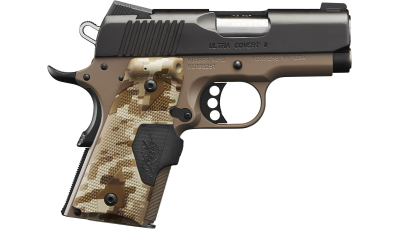 Kimber Mfg.,inc 3200167CA Ultra Covert II (CA) 45 ACP 7+1 3" Matte Black Steel Slide Dark Earth KimPro II Digital Camo w/ Kimber Logo Grip